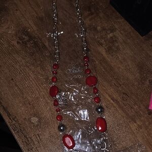 Paparazzi Red and Silver Necklace